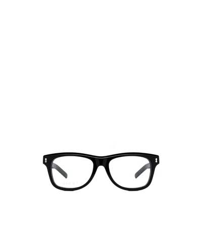 Gucci Logo-debossed Square-frame Glasses In Black