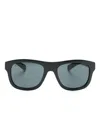 Gucci Logo-debossed Wayfarer-frame Sunglasses In Green