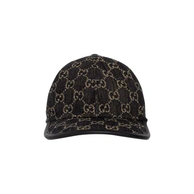 Pre-owned Gucci Logo Denim Baseball Cap 'black' | Men's Size L