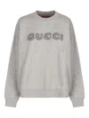 Gucci Logo-detail Cotton Sweatshirt In Gray