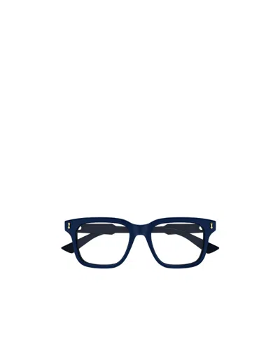 Gucci Logo-detail Glasses In Blue
