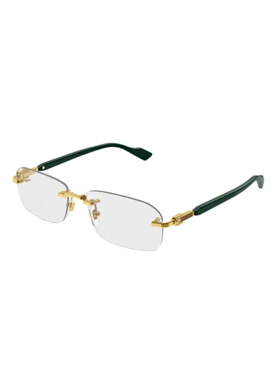 Gucci Logo-detail Glasses In Brown