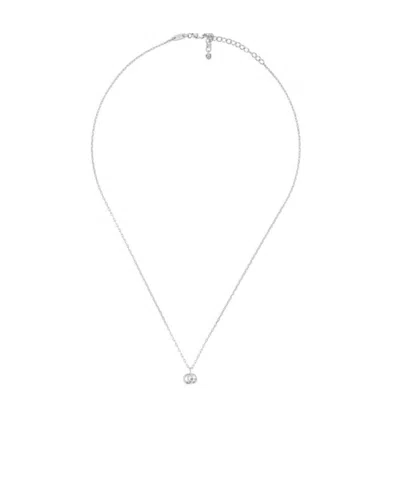 Gucci Logo Detail Necklace In White