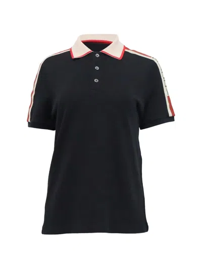 Pre-owned Gucci Logo-detail Polo Shirt In Black