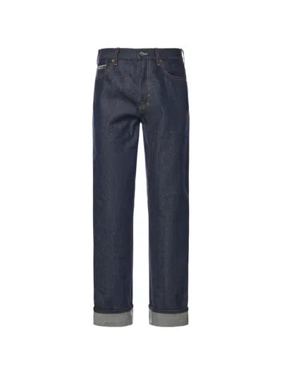 Gucci Logo-detail Trousers In Blue