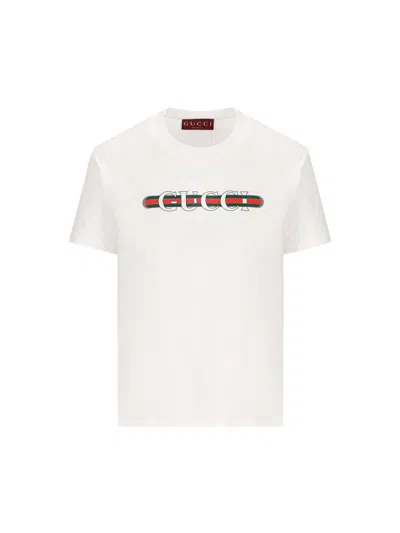 Gucci Logo Detailed Round In White