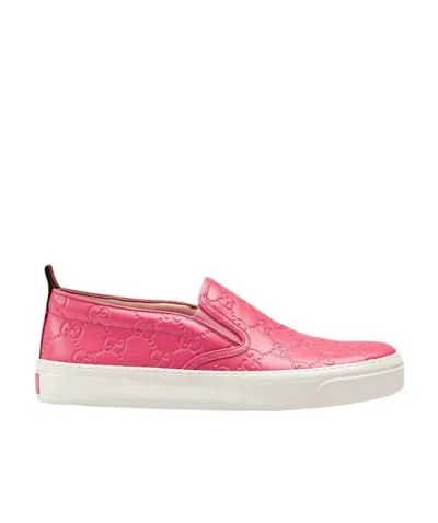 Gucci Logo Details Casual Sports Shoes In Pink