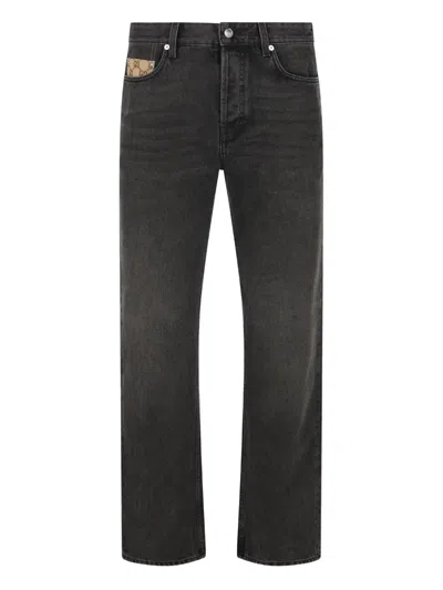 Gucci Logo-details Jeans In Black