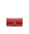 Gucci Logo Details Long Wallet In Red