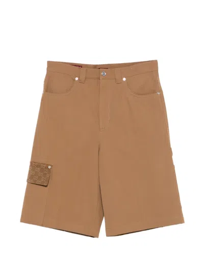 Gucci Gg-motif Multiple-pocket Shorts In Nude