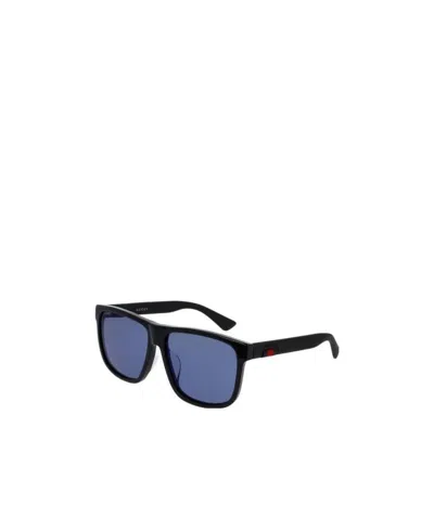 Gucci Logo Details Sunglasses In Blue