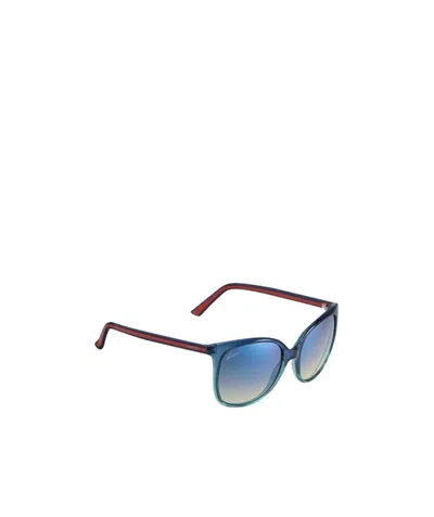 Gucci Logo Details Sunglasses In Blue