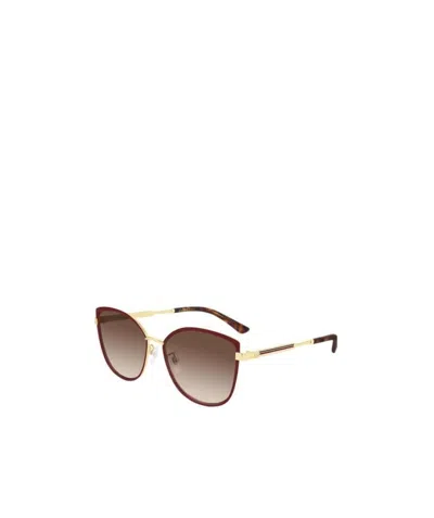 Gucci Logo Details Sunglasses In Brown