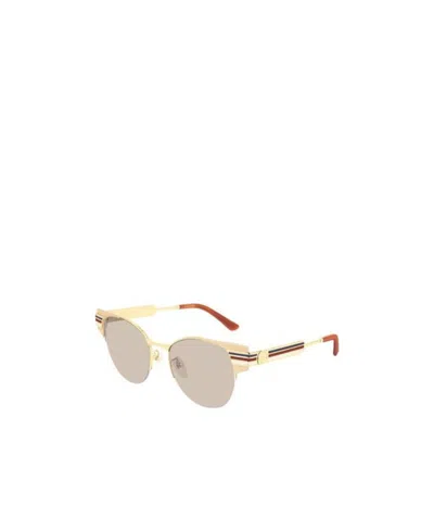 Gucci Logo Details Sunglasses In Nude