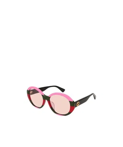 Gucci Logo Details Sunglasses In Nude