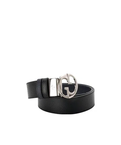 Gucci Logo Double G Double Sided Belt In Black