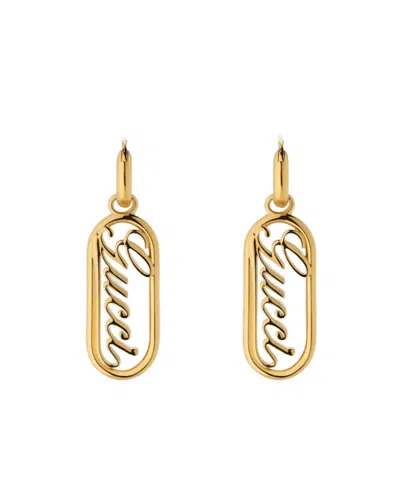 Gucci Logo Earring In Yellow