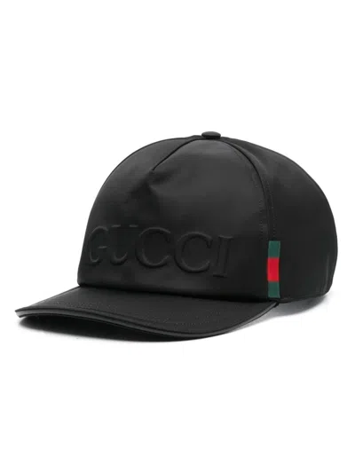 Gucci Classic Polyamide Cap For Men In Black