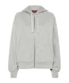 Gucci Logo-embossed Cotton Hoodie In Gray Mixture