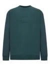 Gucci Long Sleeve Crewneck Sweatshirt With Ribbed Cuffs And Hem In Green