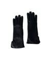 Gucci Logo Embossed Gloves In Black