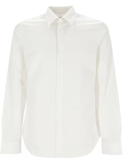 Gucci Logo Embossed Point Collar Shirt In White