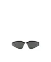 Gucci Logo-embossed Shield-frame Sunglasses In Gray