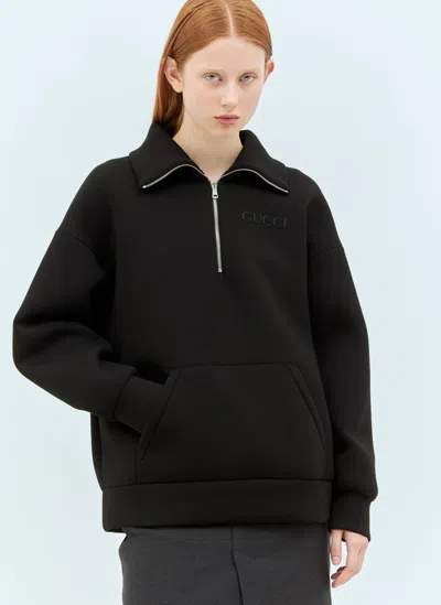 Gucci Logo Embossed Sweater In Black | ModeSens