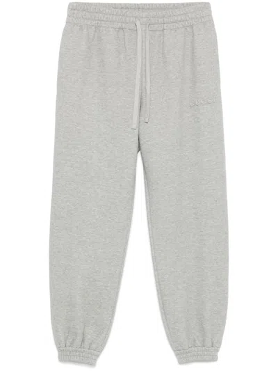 Gucci Logo-embossed Track Pants In Grey