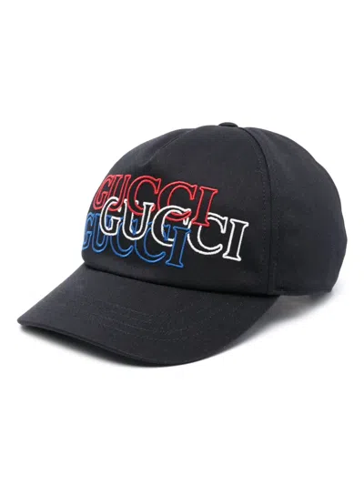 Gucci Logo Baseball Cap In Blue