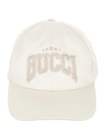 Pre-owned Gucci Logo Embroidered Baseball Cap In Neutrals