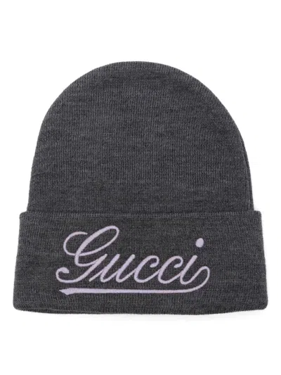 Gucci Logo-embroidered Beanie In 1472 Lead Pink