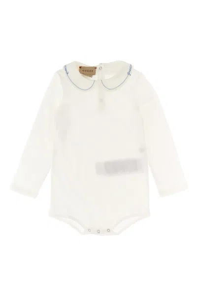 Gucci Logo Embroidered Bodysuit