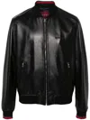 Gucci Black Bomber Jacket With Front Logo In Nappa Leather And Mesh Man In Black