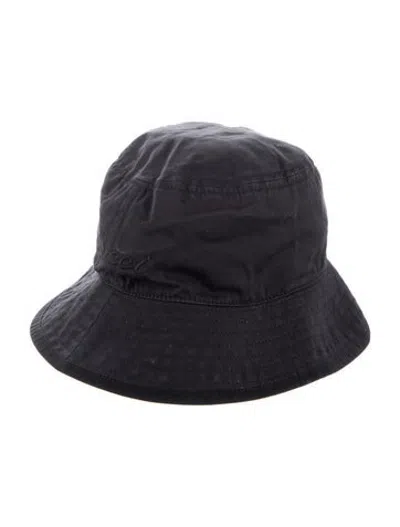 Pre-owned Gucci Logo Embroidered Bucket Hat In Black