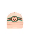 Gucci Logo-embroidered Cotton Baseball Cap In Pink
