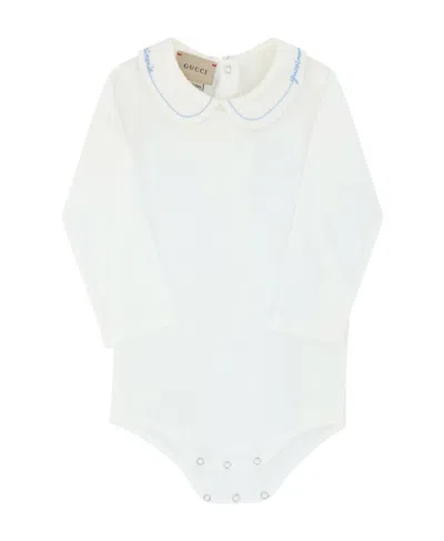 Gucci Logo-embroidered Cotton Body In White