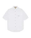 Gucci Logo-embroidered Cotton Shirt In White