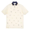 Gucci Logo Embroidered Cotton Short-sleeved Polo Shirt For Men White