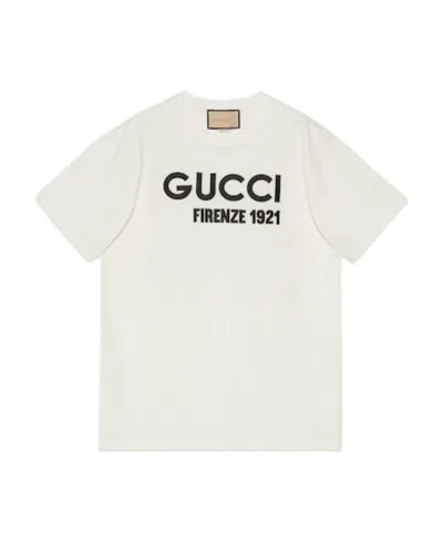 Gucci Logo-embroidered Cotton T-shirt In Nude