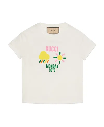 Gucci Logo-embroidered Cotton T-shirt In White