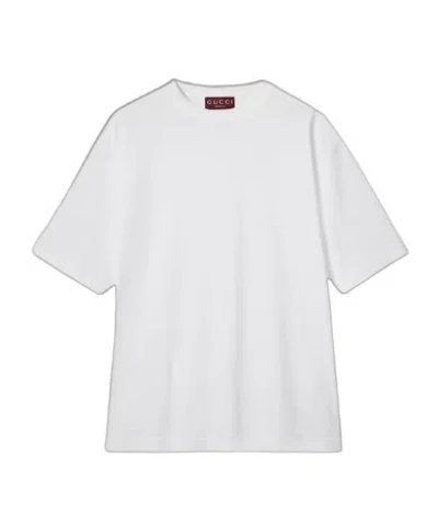 GUCCI COTTON JERSEY T-SHIRT WITH EMBROIDERY