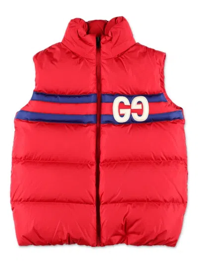 Gucci Logo-embroidered Gilet In Red