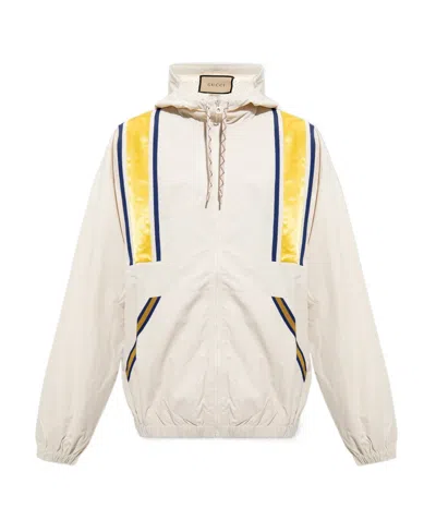 Gucci Logo-embroidered Hooded Jacket In White