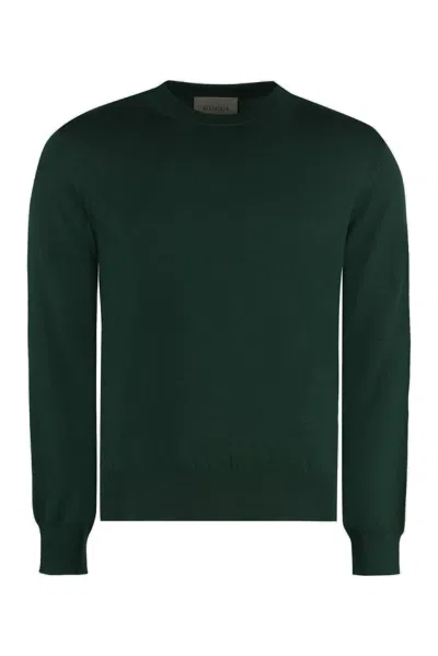 GUCCI LOGO EMBROIDERED KNIT SWEATER