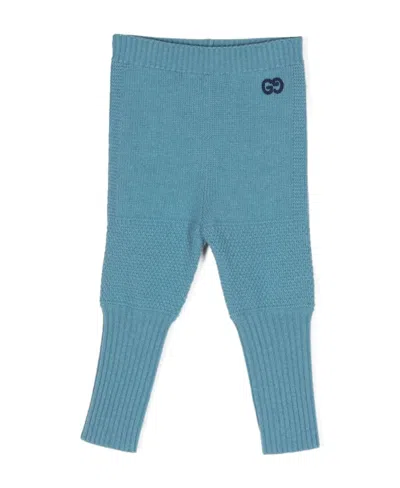 Gucci Logo-embroidered Knitted Trousers In Blue