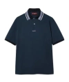 Gucci Cotton Polo Shirt With Embroidery In Blue