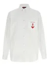 Gucci White Shirt With Classic Collar And Logo Detail On The Front In Cotton Man In White