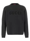Gucci Logo-embroidered Ribbed Sweater In Gray