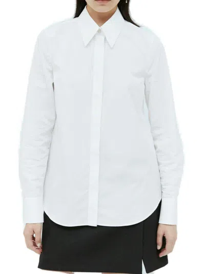 Gucci Logo-embroidered Cotton Shirt In White